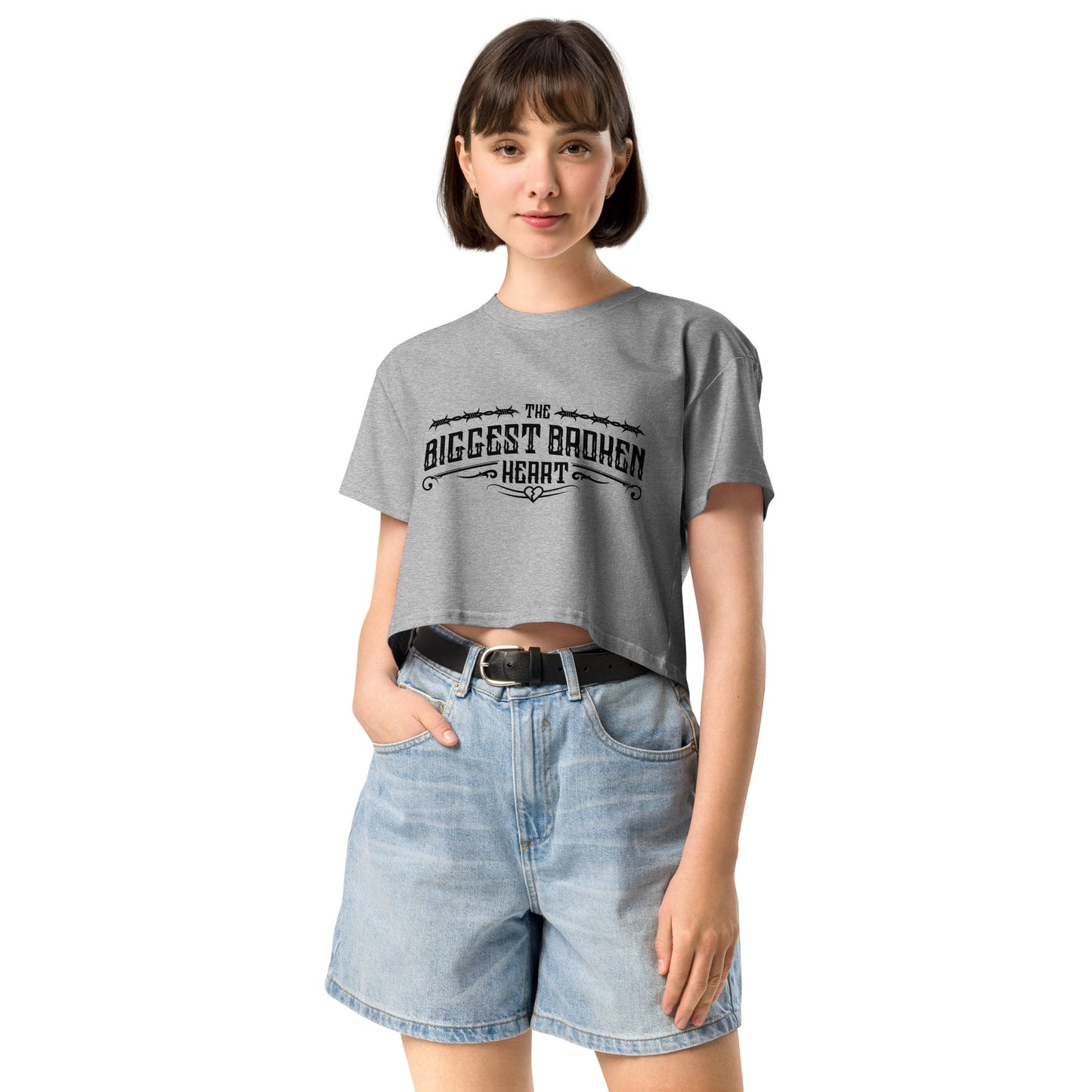 TBBH Women’s crop top (black lettering)