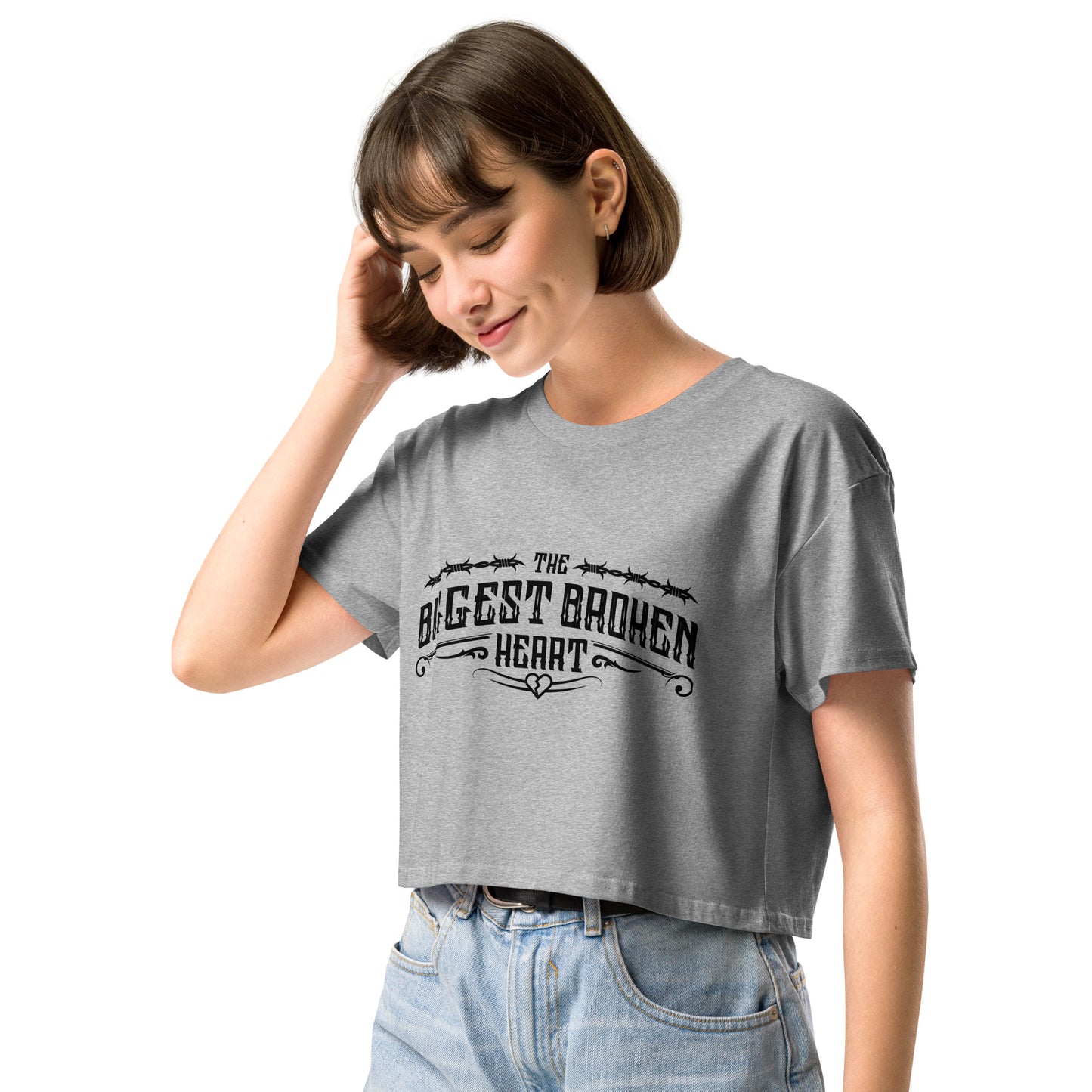 TBBH Women’s crop top (black lettering)