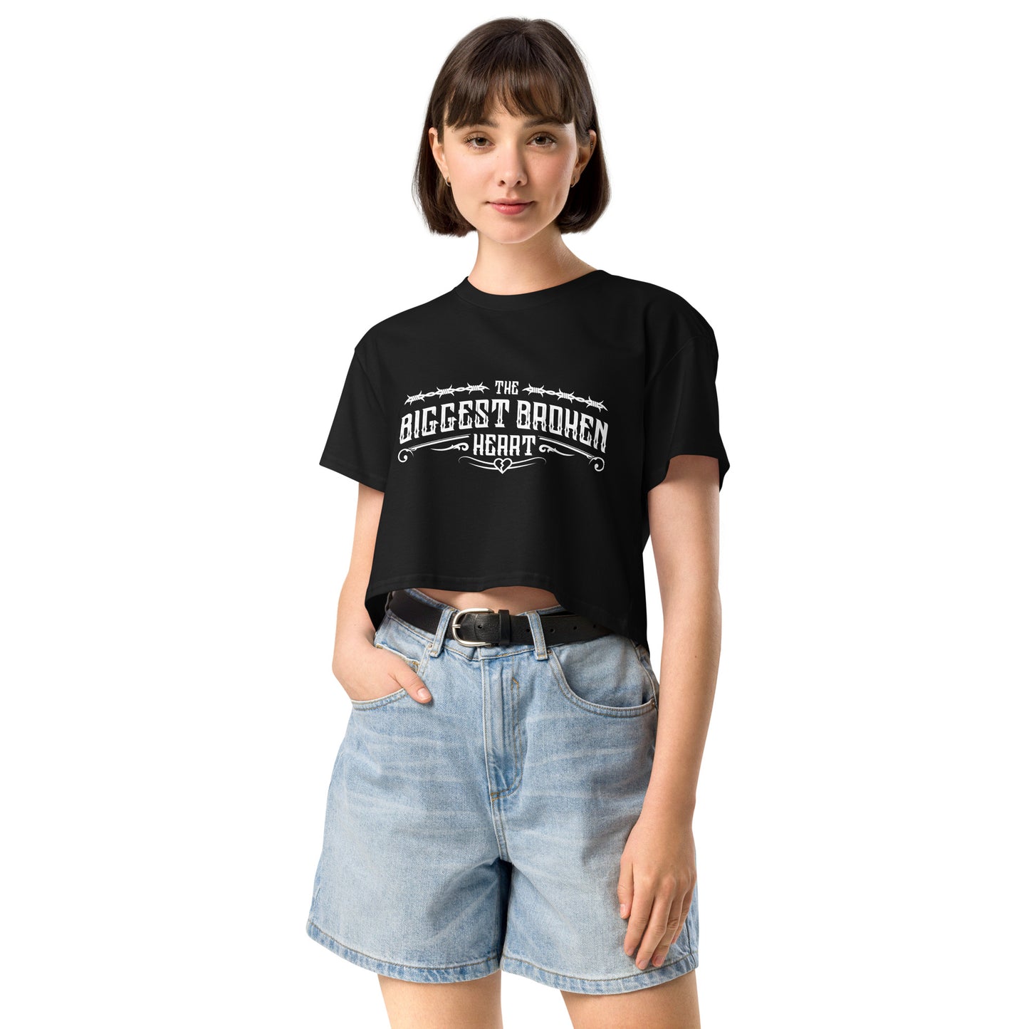 TBBH - Women’s crop top (white lettering)