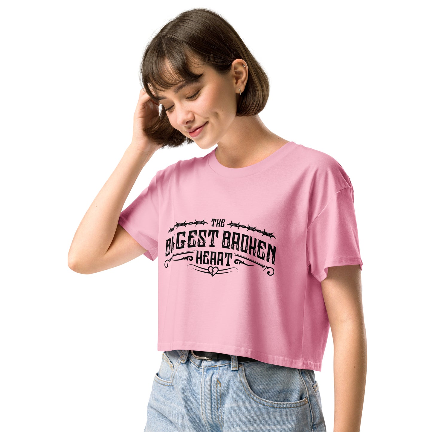 TBBH Women’s crop top (black lettering)