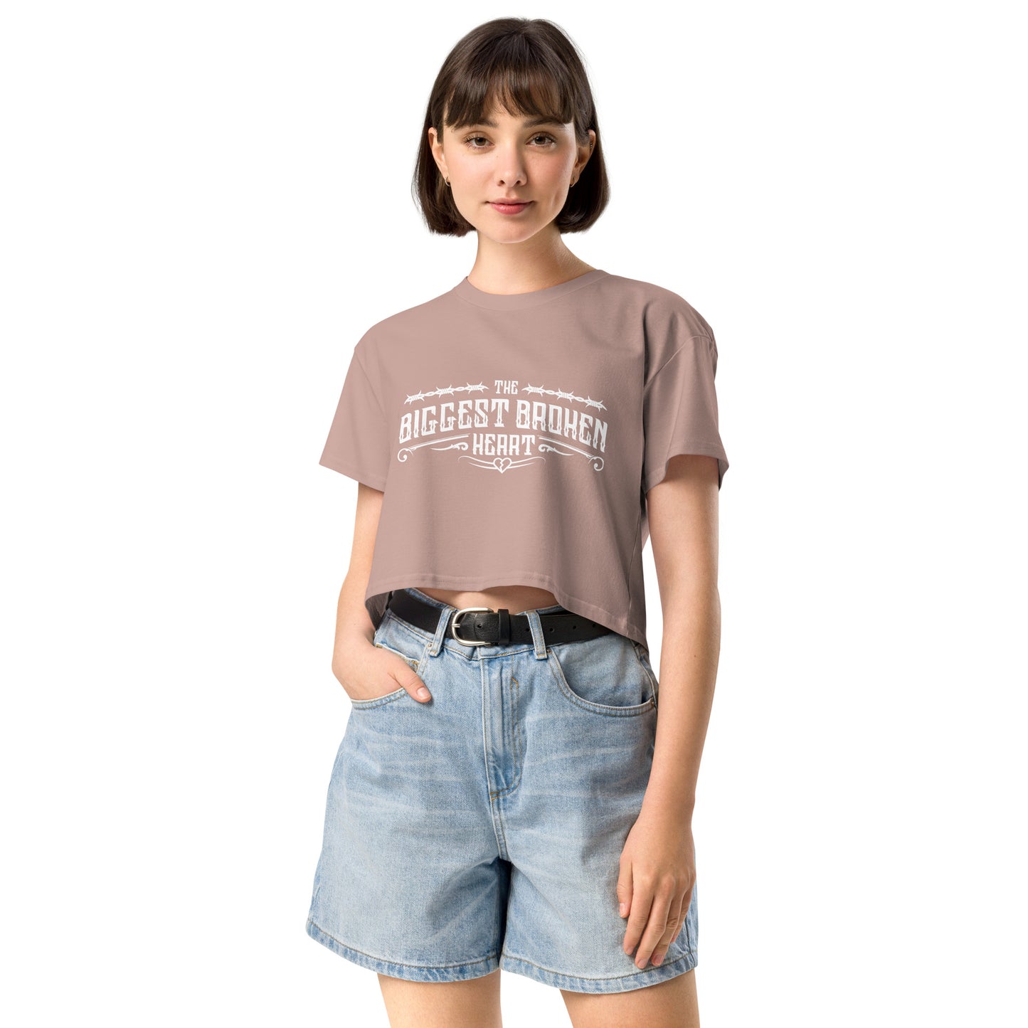 TBBH - Women’s crop top (white lettering)