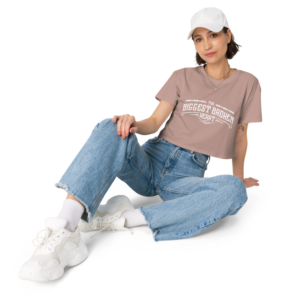 TBBH - Women’s crop top (white lettering)