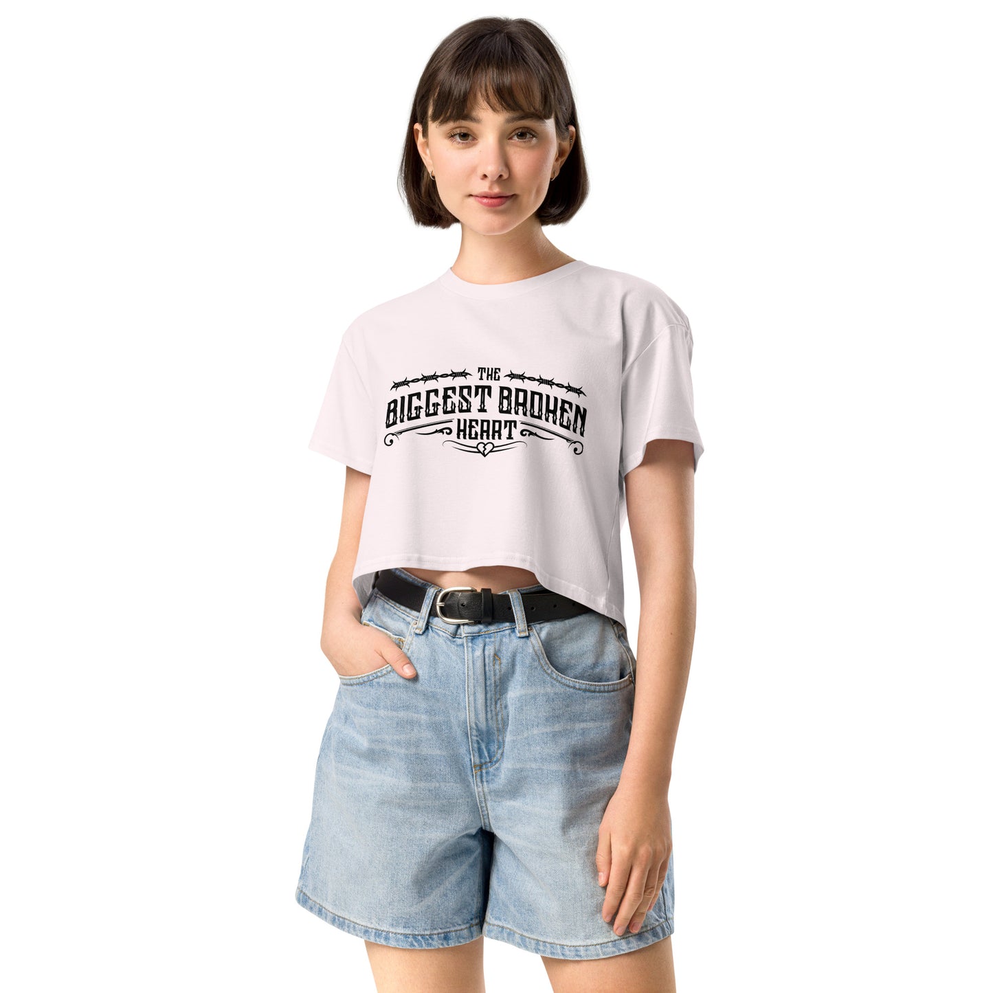 TBBH Women’s crop top (black lettering)