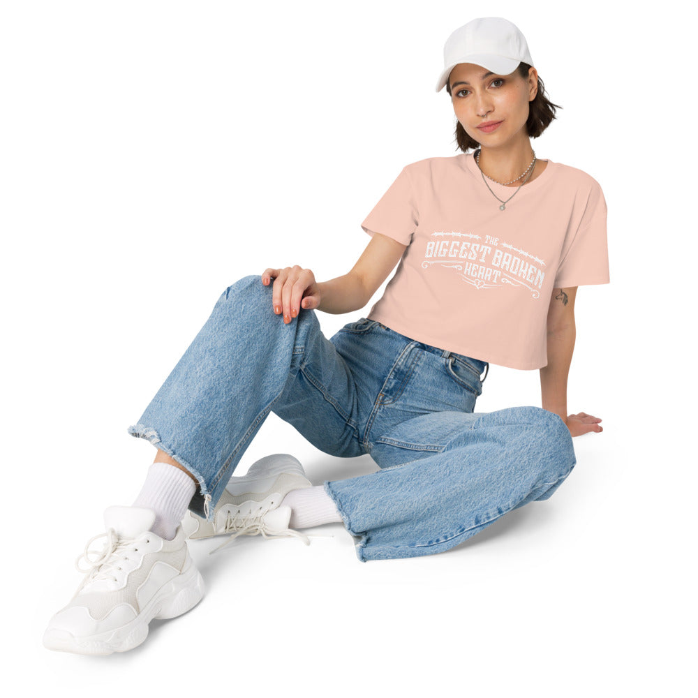 TBBH - Women’s crop top (white lettering)