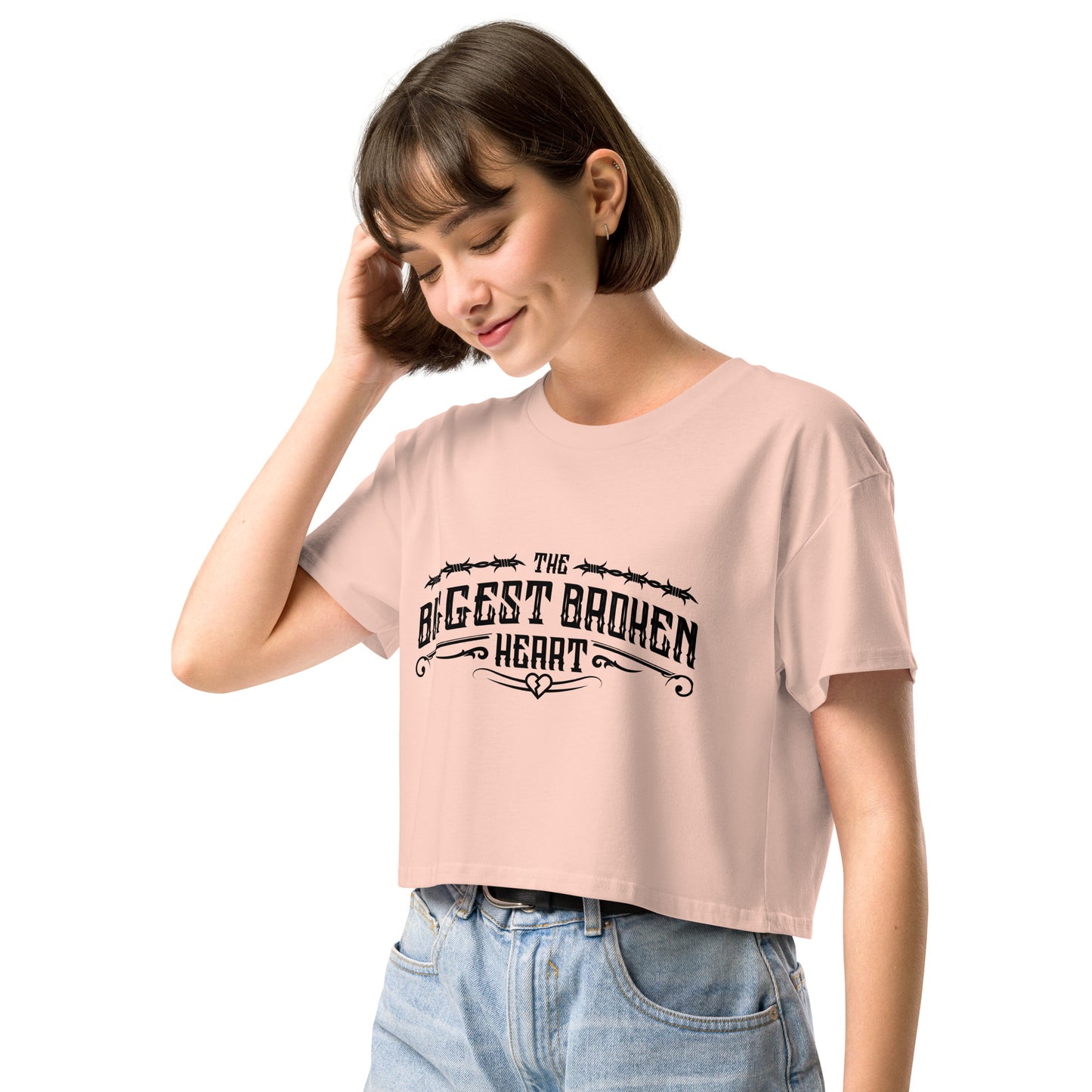 TBBH Women’s crop top (black lettering)