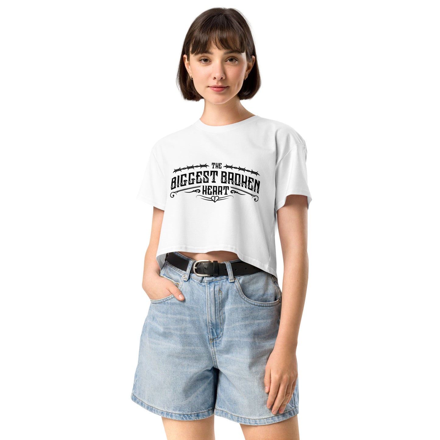 TBBH Women’s crop top (black lettering)